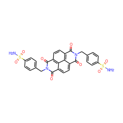 NS(=O)(=O)c1ccc(Cn2c(=O)c3ccc4c(=O)n(Cc5ccc(S(N)(=O)=O)cc5)c(=O)c5ccc(c2=O)c3c45)cc1 ZINC001772584701