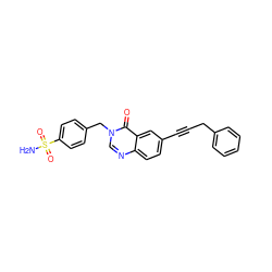 NS(=O)(=O)c1ccc(Cn2cnc3ccc(C#CCc4ccccc4)cc3c2=O)cc1 ZINC000029133186