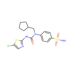 NS(=O)(=O)c1ccc(N(CC2CCCC2)C(=O)Nc2ncc(Cl)s2)cc1 ZINC000028125274