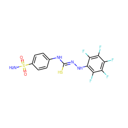 NS(=O)(=O)c1ccc(N/C(S)=N/Nc2c(F)c(F)c(F)c(F)c2F)cc1 ZINC000013672572