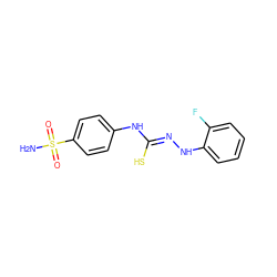 NS(=O)(=O)c1ccc(N/C(S)=N/Nc2ccccc2F)cc1 ZINC000028127722