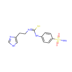 NS(=O)(=O)c1ccc(N/C(S)=N\CCc2c[nH]cn2)cc1 ZINC000006622514