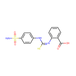 NS(=O)(=O)c1ccc(N/C(S)=N\c2ccccc2C(=O)O)cc1 ZINC000005740940