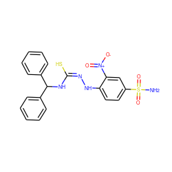 NS(=O)(=O)c1ccc(N/N=C(/S)NC(c2ccccc2)c2ccccc2)c([N+](=O)[O-])c1 ZINC000013805549