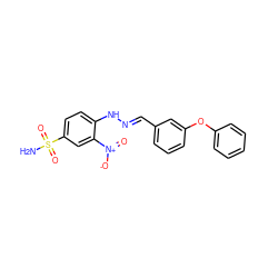 NS(=O)(=O)c1ccc(N/N=C/c2cccc(Oc3ccccc3)c2)c([N+](=O)[O-])c1 ZINC000005901316