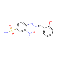 NS(=O)(=O)c1ccc(N/N=C/c2ccccc2O)c([N+](=O)[O-])c1 ZINC000005417242