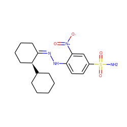 NS(=O)(=O)c1ccc(N/N=C2/CCCC[C@@H]2C2CCCCC2)c([N+](=O)[O-])c1 ZINC000100492015