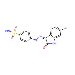 NS(=O)(=O)c1ccc(N/N=C2\C(=O)Nc3cc(Br)ccc32)cc1 ZINC000013470467