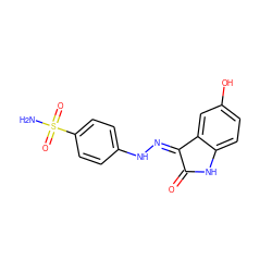 NS(=O)(=O)c1ccc(N/N=C2\C(=O)Nc3ccc(O)cc32)cc1 ZINC000013470447