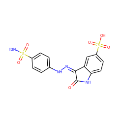 NS(=O)(=O)c1ccc(N/N=C2\C(=O)Nc3ccc(S(=O)(=O)O)cc32)cc1 ZINC000013470454