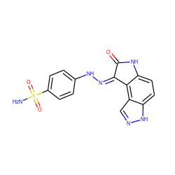 NS(=O)(=O)c1ccc(N/N=C2\C(=O)Nc3ccc4[nH]ncc4c32)cc1 ZINC000012354953