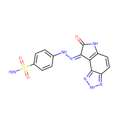 NS(=O)(=O)c1ccc(N/N=C2\C(=O)Nc3ccc4n[nH]nc4c32)cc1 ZINC000027433401