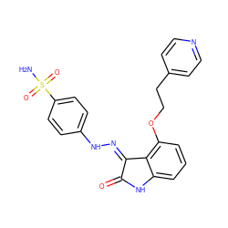 NS(=O)(=O)c1ccc(N/N=C2\C(=O)Nc3cccc(OCCc4ccncc4)c32)cc1 ZINC000029134077