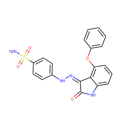 NS(=O)(=O)c1ccc(N/N=C2\C(=O)Nc3cccc(Oc4ccccc4)c32)cc1 ZINC000012355144