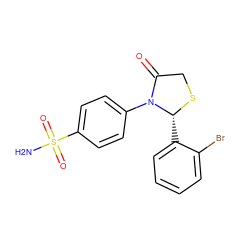 NS(=O)(=O)c1ccc(N2C(=O)CS[C@@H]2c2ccccc2Br)cc1 ZINC000096917037