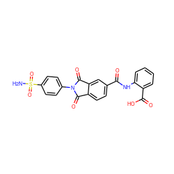 NS(=O)(=O)c1ccc(N2C(=O)c3ccc(C(=O)Nc4ccccc4C(=O)O)cc3C2=O)cc1 ZINC000653787994