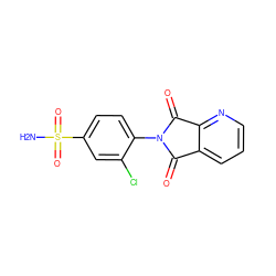 NS(=O)(=O)c1ccc(N2C(=O)c3cccnc3C2=O)c(Cl)c1 ZINC000013799067