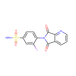 NS(=O)(=O)c1ccc(N2C(=O)c3cccnc3C2=O)c(I)c1 ZINC000013799074