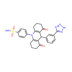 NS(=O)(=O)c1ccc(N2C3=C(C(=O)CCC3)C(c3cccc(-c4nn[nH]n4)c3)C3=C2CCCC3=O)cc1 ZINC001772578161