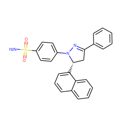 NS(=O)(=O)c1ccc(N2N=C(c3ccccc3)C[C@@H]2c2cccc3ccccc23)cc1 ZINC000473134479