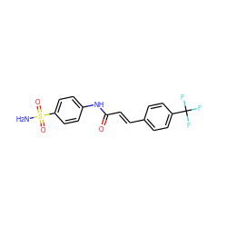 NS(=O)(=O)c1ccc(NC(=O)/C=C/c2ccc(C(F)(F)F)cc2)cc1 ZINC000015270194