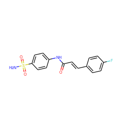 NS(=O)(=O)c1ccc(NC(=O)/C=C/c2ccc(F)cc2)cc1 ZINC000000131437