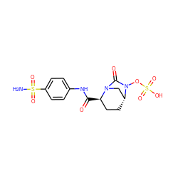 NS(=O)(=O)c1ccc(NC(=O)[C@@H]2CC[C@@H]3CN2C(=O)N3OS(=O)(=O)O)cc1 ZINC000096168622