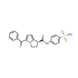 NS(=O)(=O)c1ccc(NC(=O)[C@H]2CCn3c(C(=O)c4ccccc4)ccc32)cc1 ZINC000051364583