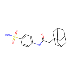 NS(=O)(=O)c1ccc(NC(=O)CC23CC4CC(CC(C4)C2)C3)cc1 ZINC000015270517