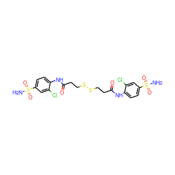 NS(=O)(=O)c1ccc(NC(=O)CCSSCCC(=O)Nc2ccc(S(N)(=O)=O)cc2Cl)c(Cl)c1 ZINC000014947474