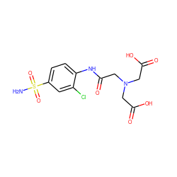 NS(=O)(=O)c1ccc(NC(=O)CN(CC(=O)O)CC(=O)O)c(Cl)c1 ZINC000013472906