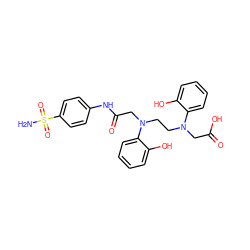 NS(=O)(=O)c1ccc(NC(=O)CN(CCN(CC(=O)O)c2ccccc2O)c2ccccc2O)cc1 ZINC000013472955