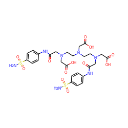 NS(=O)(=O)c1ccc(NC(=O)CN(CCN(CCN(CC(=O)O)CC(=O)Nc2ccc(S(N)(=O)=O)cc2)CC(=O)O)CC(=O)O)cc1 ZINC000034717927