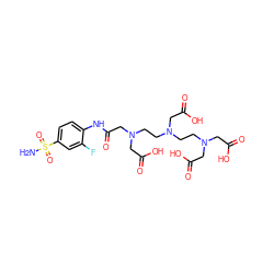 NS(=O)(=O)c1ccc(NC(=O)CN(CCN(CCN(CC(=O)O)CC(=O)O)CC(=O)O)CC(=O)O)c(F)c1 ZINC000029230905