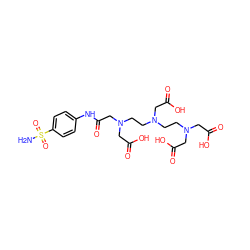 NS(=O)(=O)c1ccc(NC(=O)CN(CCN(CCN(CC(=O)O)CC(=O)O)CC(=O)O)CC(=O)O)cc1 ZINC000029234784