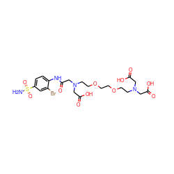 NS(=O)(=O)c1ccc(NC(=O)CN(CCOCCOCCN(CC(=O)O)CC(=O)O)CC(=O)O)c(Br)c1 ZINC000029246342