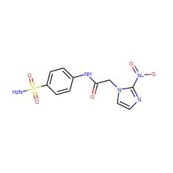 NS(=O)(=O)c1ccc(NC(=O)Cn2ccnc2[N+](=O)[O-])cc1 ZINC000103290169