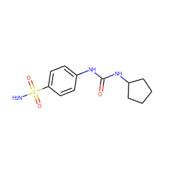 NS(=O)(=O)c1ccc(NC(=O)NC2CCCC2)cc1 ZINC000018177805