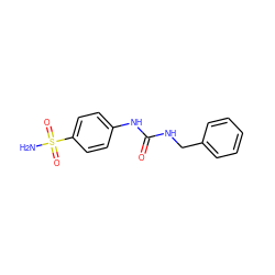 NS(=O)(=O)c1ccc(NC(=O)NCc2ccccc2)cc1 ZINC000018177171