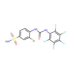 NS(=O)(=O)c1ccc(NC(=O)Nc2c(F)c(F)c(F)c(F)c2F)c(Br)c1 ZINC000013561073