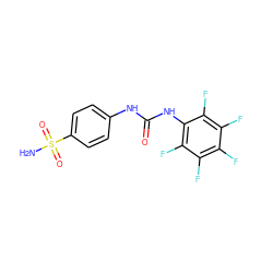 NS(=O)(=O)c1ccc(NC(=O)Nc2c(F)c(F)c(F)c(F)c2F)cc1 ZINC000003960038