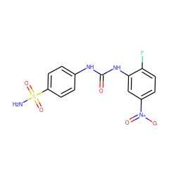 NS(=O)(=O)c1ccc(NC(=O)Nc2cc([N+](=O)[O-])ccc2F)cc1 ZINC000001753505