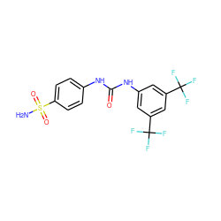 NS(=O)(=O)c1ccc(NC(=O)Nc2cc(C(F)(F)F)cc(C(F)(F)F)c2)cc1 ZINC000018178984