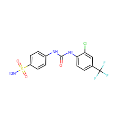 NS(=O)(=O)c1ccc(NC(=O)Nc2ccc(C(F)(F)F)cc2Cl)cc1 ZINC000114362260