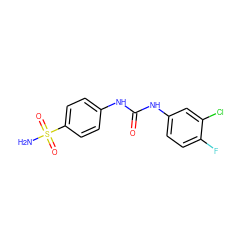 NS(=O)(=O)c1ccc(NC(=O)Nc2ccc(F)c(Cl)c2)cc1 ZINC000018177001