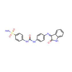 NS(=O)(=O)c1ccc(NC(=O)Nc2ccc(N=C3C(=O)Nc4ccccc43)cc2)cc1 ZINC000473108867