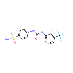 NS(=O)(=O)c1ccc(NC(=O)Nc2cccc(C(F)(F)F)c2F)cc1 ZINC000114361949