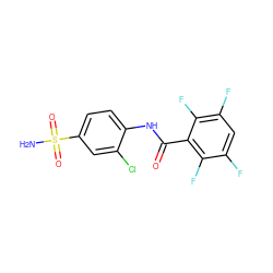 NS(=O)(=O)c1ccc(NC(=O)c2c(F)c(F)cc(F)c2F)c(Cl)c1 ZINC000013561056