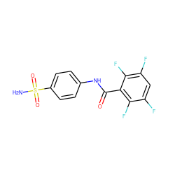 NS(=O)(=O)c1ccc(NC(=O)c2c(F)c(F)cc(F)c2F)cc1 ZINC000013561053