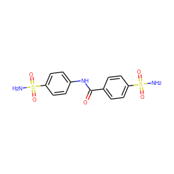 NS(=O)(=O)c1ccc(NC(=O)c2ccc(S(N)(=O)=O)cc2)cc1 ZINC000027672838